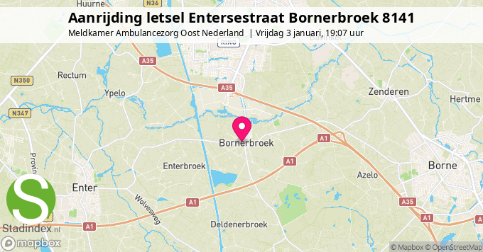 Aanrijding letsel Entersestraat Bornerbroek 8141