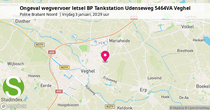 Ongeval wegvervoer letsel BP Tankstation Udenseweg 5464VA Veghel