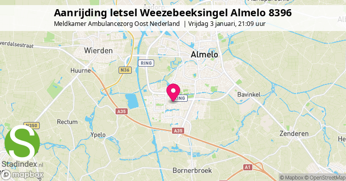 Aanrijding letsel Weezebeeksingel Almelo 8396