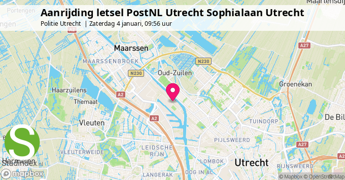 Aanrijding letsel PostNL Utrecht Sophialaan Utrecht