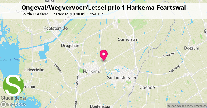 Ongeval/Wegvervoer/Letsel prio 1 Harkema Feartswal