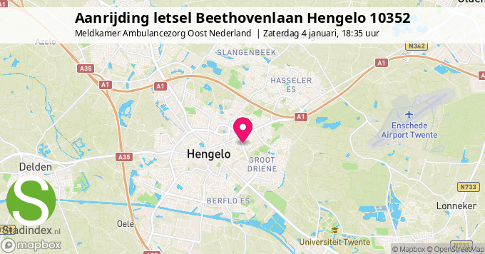 Aanrijding letsel Beethovenlaan Hengelo 10352