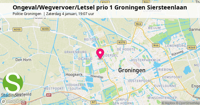 Ongeval/Wegvervoer/Letsel prio 1 Groningen Siersteenlaan