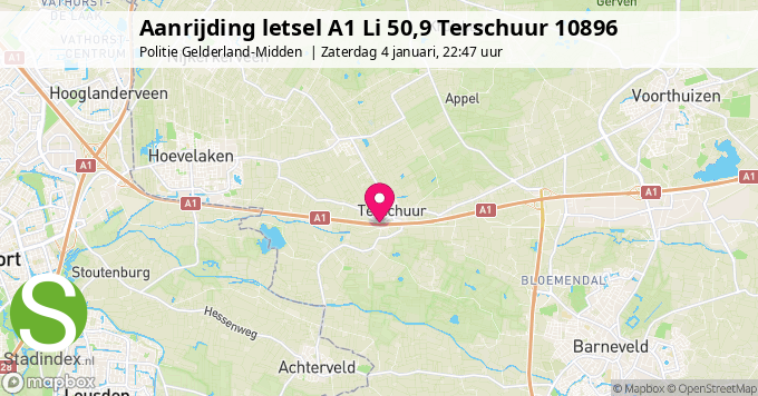 Aanrijding letsel A1 Li 50,9 Terschuur 10896