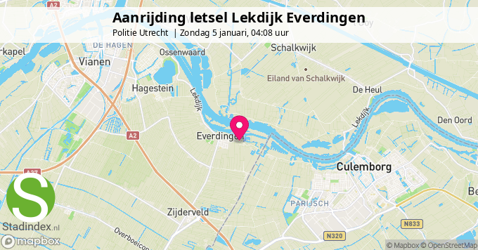 Aanrijding letsel Lekdijk Everdingen