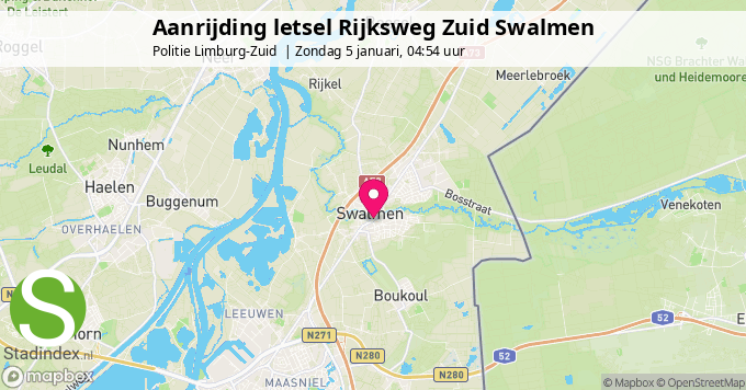 Aanrijding letsel Rijksweg Zuid Swalmen