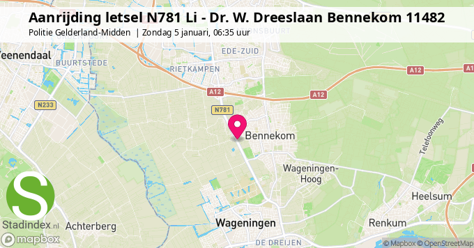 Aanrijding letsel N781 Li - Dr. W. Dreeslaan Bennekom 11482