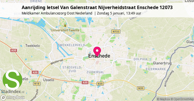 Aanrijding letsel Van Galenstraat Nijverheidstraat Enschede 12073