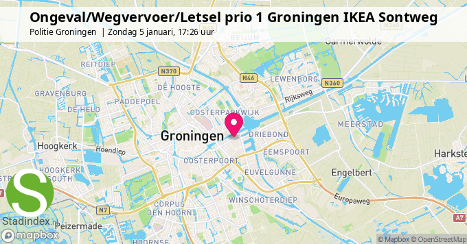 Ongeval/Wegvervoer/Letsel prio 1 Groningen IKEA Sontweg