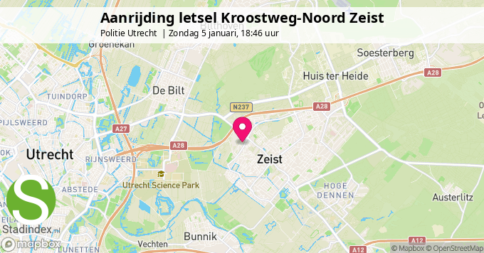 Aanrijding letsel Kroostweg-Noord Zeist