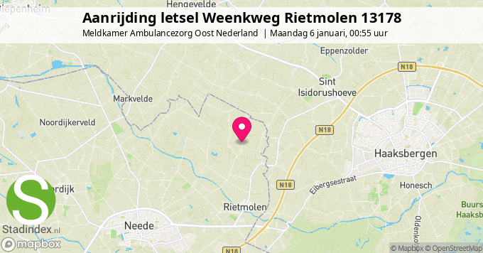 Aanrijding letsel Weenkweg Rietmolen 13178