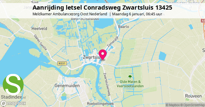 Aanrijding letsel Conradsweg Zwartsluis 13425