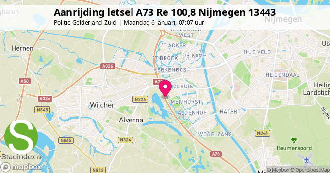 Aanrijding letsel A73 Re 100,8 Nijmegen 13443