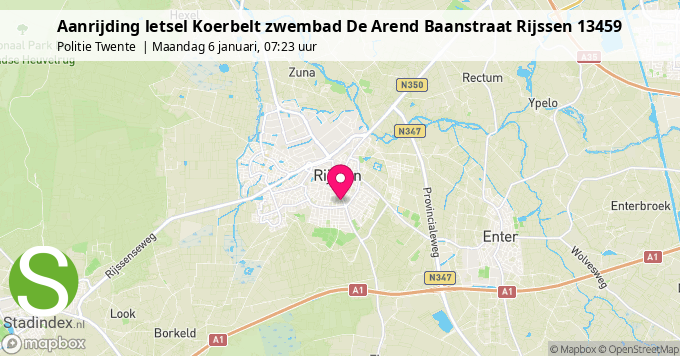 Aanrijding letsel Koerbelt zwembad De Arend Baanstraat Rijssen 13459