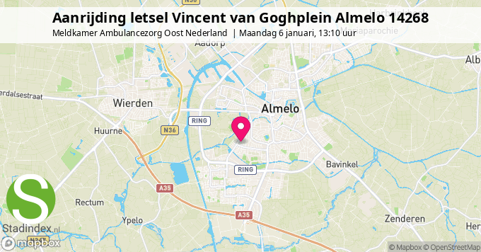 Aanrijding letsel Vincent van Goghplein Almelo 14268