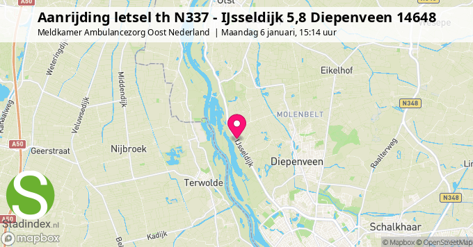 Aanrijding letsel th N337 - IJsseldijk 5,8 Diepenveen 14648