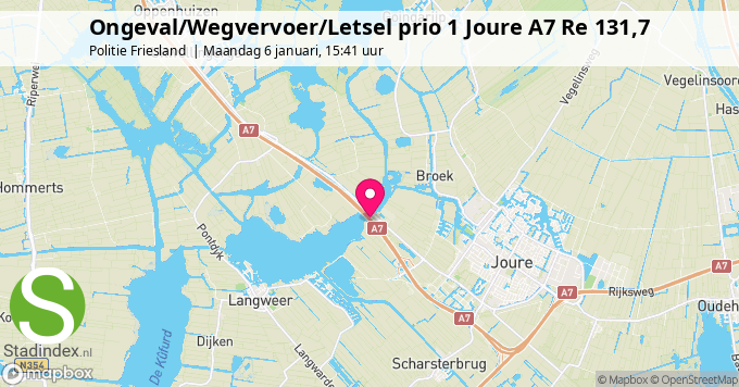 Ongeval/Wegvervoer/Letsel prio 1 Joure A7 Re 131,7