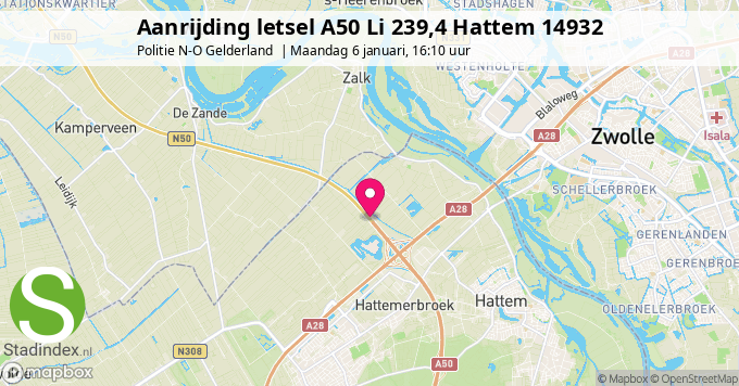 Aanrijding letsel A50 Li 239,4 Hattem 14932