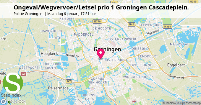 Ongeval/Wegvervoer/Letsel prio 1 Groningen Cascadeplein