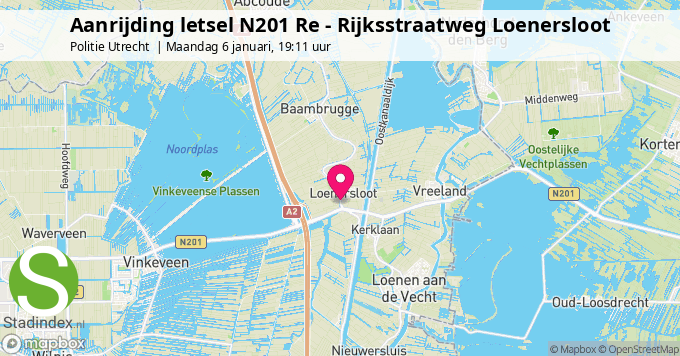 Aanrijding letsel N201 Re - Rijksstraatweg Loenersloot