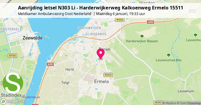 Aanrijding letsel N303 Li - Harderwijkerweg Kalkoenweg Ermelo 15511