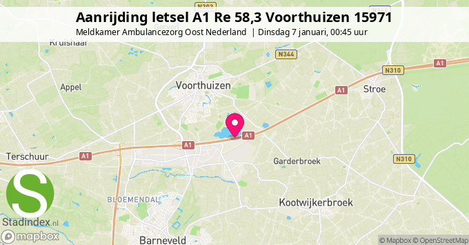 Aanrijding letsel A1 Re 58,3 Voorthuizen 15971