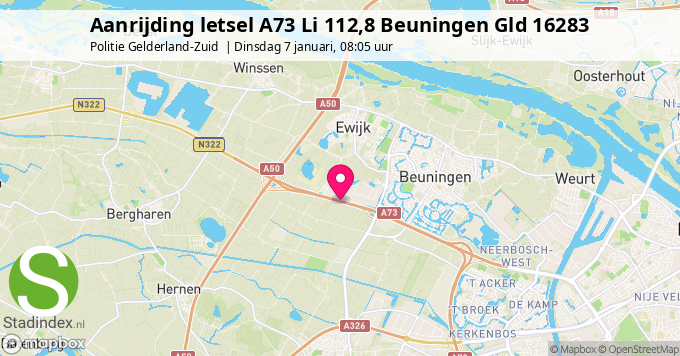 Aanrijding letsel A73 Li 112,8 Beuningen Gld 16283