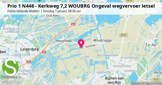 Prio 1 N446 - Kerkweg 7,2 WOUBRG Ongeval wegvervoer letsel