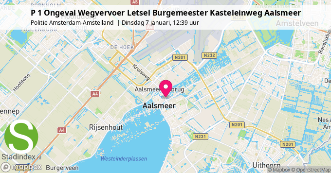 P 1 Ongeval Wegvervoer Letsel Burgemeester Kasteleinweg Aalsmeer