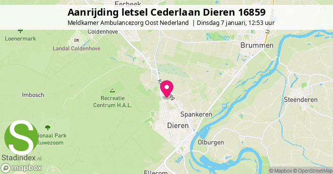 Aanrijding letsel Cederlaan Dieren 16859