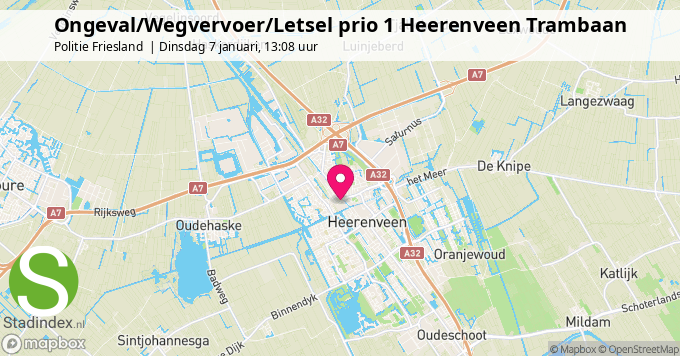 Ongeval/Wegvervoer/Letsel prio 1 Heerenveen Trambaan