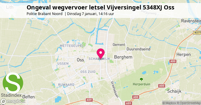 Ongeval wegvervoer letsel Vijversingel 5348XJ Oss