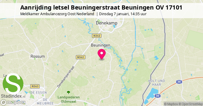 Aanrijding letsel Beuningerstraat Beuningen OV 17101