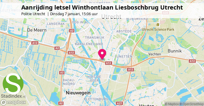 Aanrijding letsel Winthontlaan Liesboschbrug Utrecht