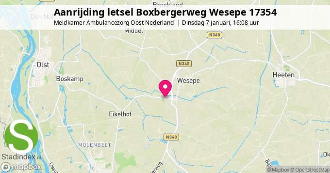 Aanrijding letsel Boxbergerweg Wesepe 17354