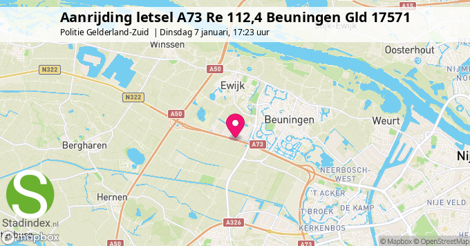 Aanrijding letsel A73 Re 112,4 Beuningen Gld 17571