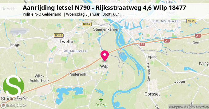 Aanrijding letsel N790 - Rijksstraatweg 4,6 Wilp 18477