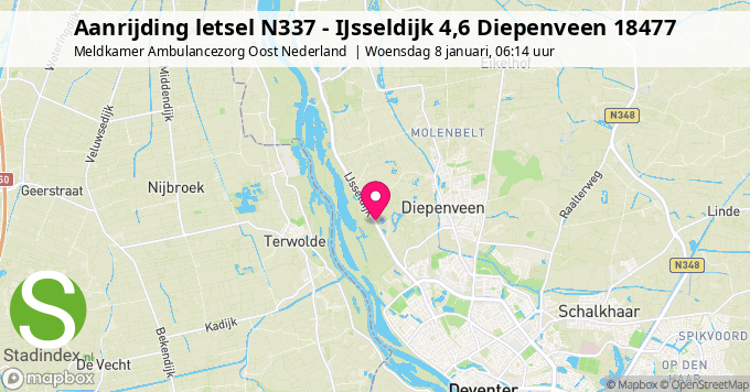 Aanrijding letsel N337 - IJsseldijk 4,6 Diepenveen 18477