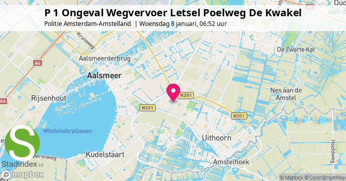 P 1 Ongeval Wegvervoer Letsel Poelweg De Kwakel