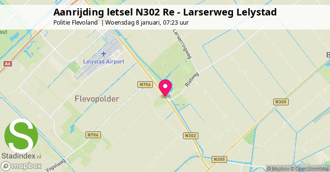 Aanrijding letsel N302 Re - Larserweg Lelystad