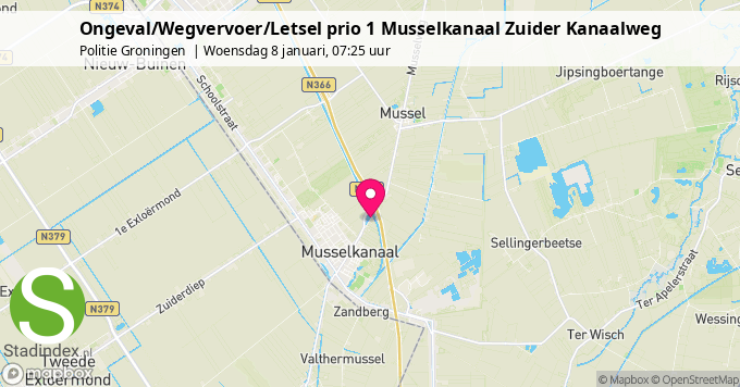 Ongeval/Wegvervoer/Letsel prio 1 Musselkanaal Zuider Kanaalweg