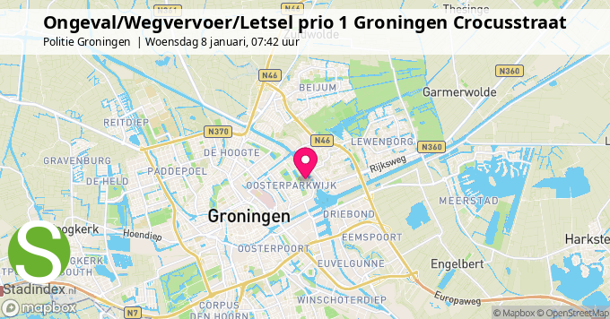 Ongeval/Wegvervoer/Letsel prio 1 Groningen Crocusstraat