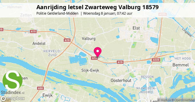 Aanrijding letsel Zwarteweg Valburg 18579