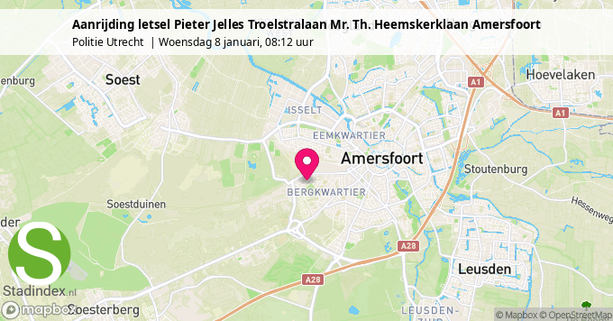 Aanrijding letsel Pieter Jelles Troelstralaan Mr. Th. Heemskerklaan Amersfoort