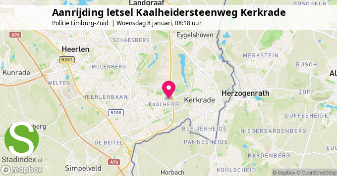 Aanrijding letsel Kaalheidersteenweg Kerkrade