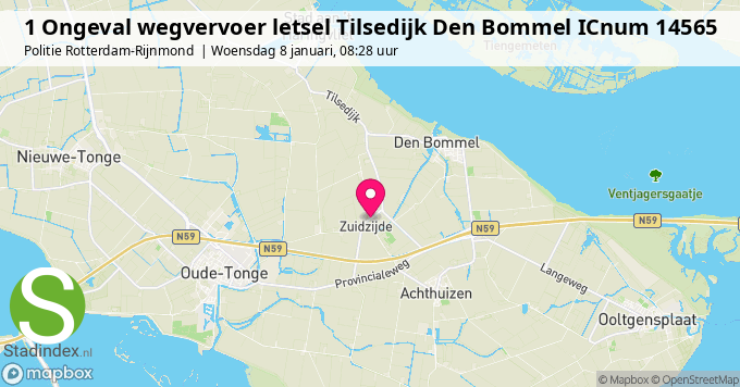 1 Ongeval wegvervoer letsel Tilsedijk Den Bommel ICnum 14565