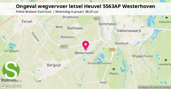 Ongeval wegvervoer letsel Heuvel 5563AP Westerhoven