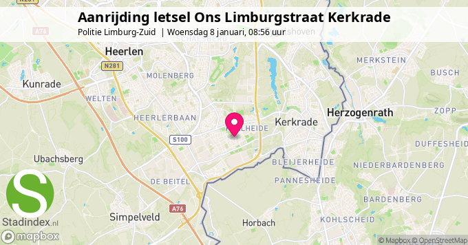 Aanrijding letsel Ons Limburgstraat Kerkrade