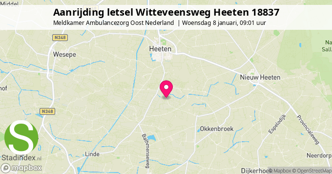 Aanrijding letsel Witteveensweg Heeten 18837