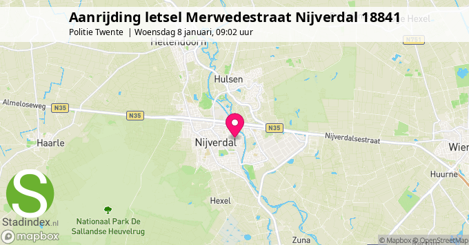 Aanrijding letsel Merwedestraat Nijverdal 18841